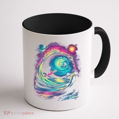 Surfing Outta Space Astronaut Coffee Mug back