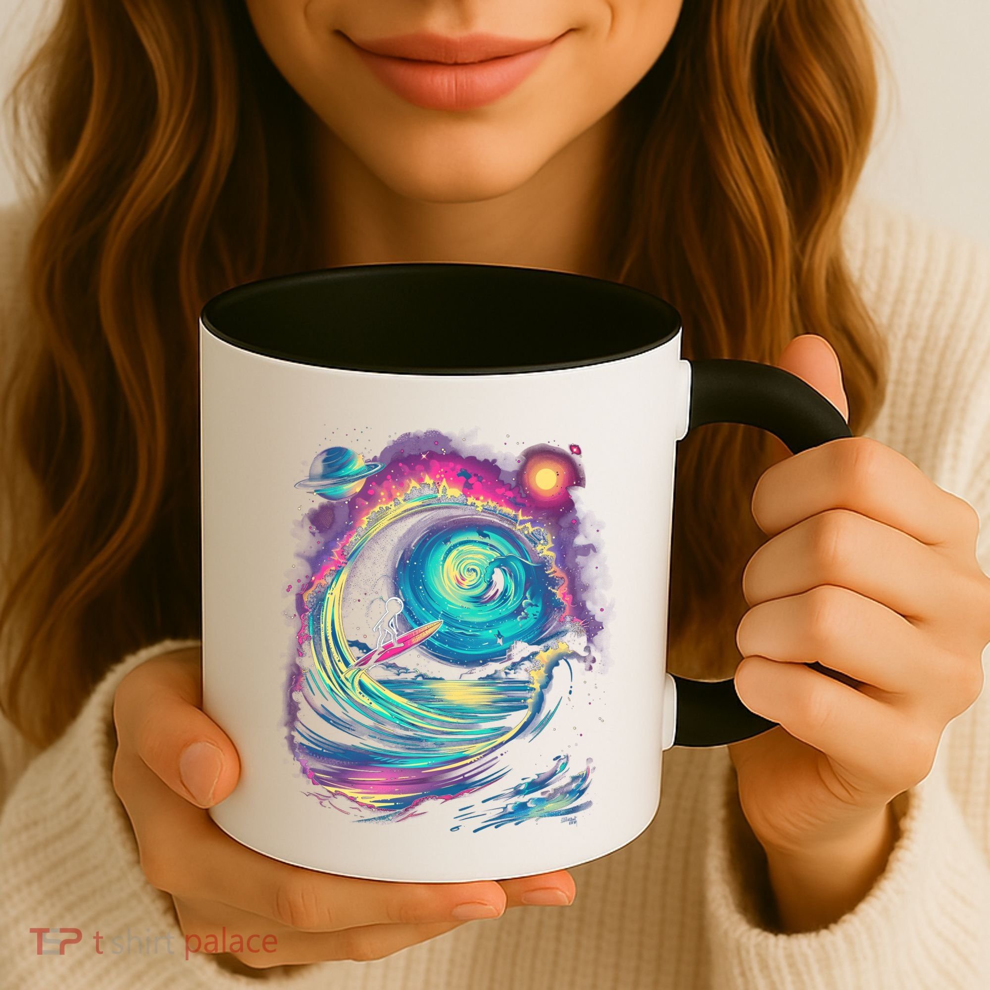 Surfing Outta Space Astronaut Coffee Mug