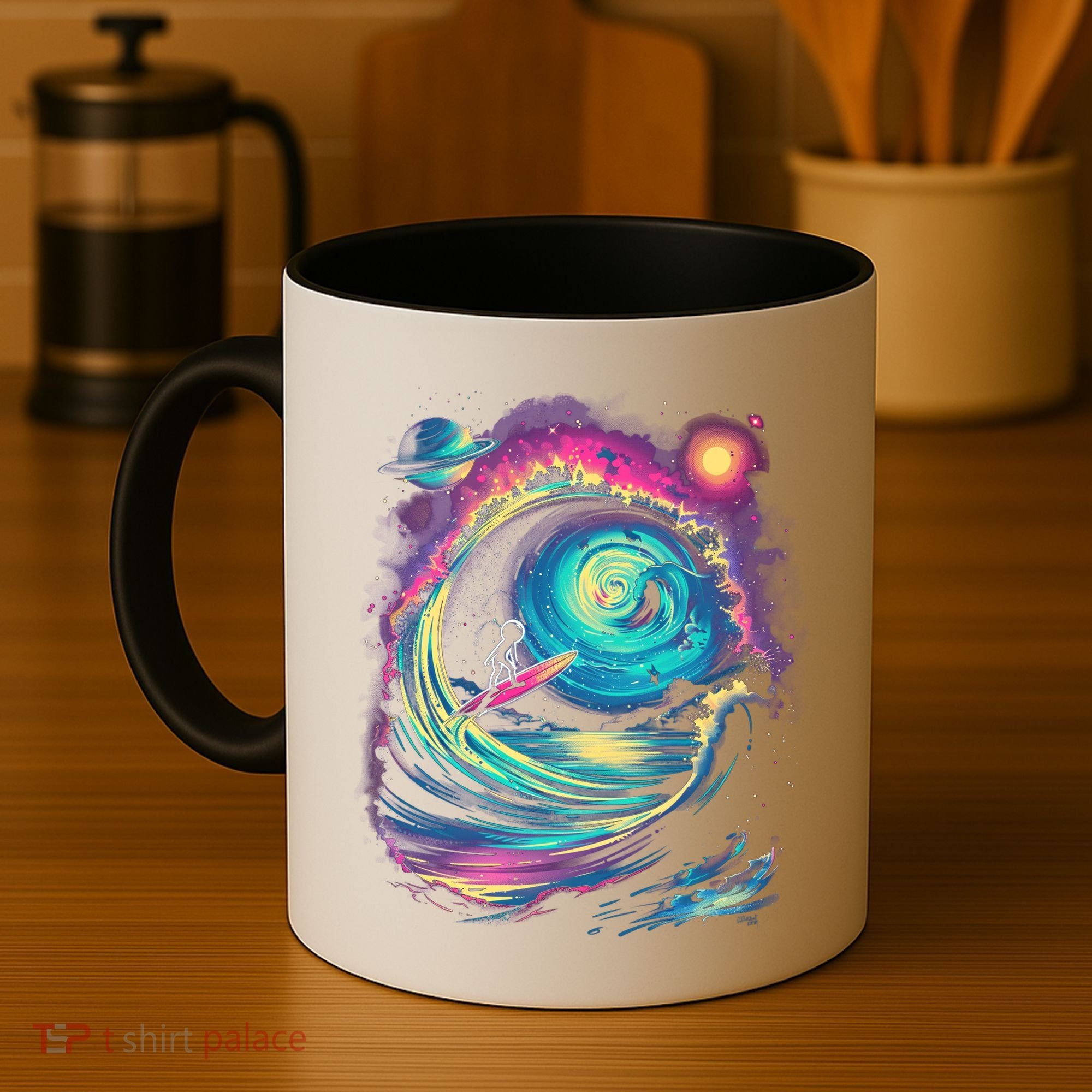 Surfing Outta Space Astronaut Coffee Mug