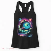Surfing Outta Space Astronaut Women's Tank Top thumb 0