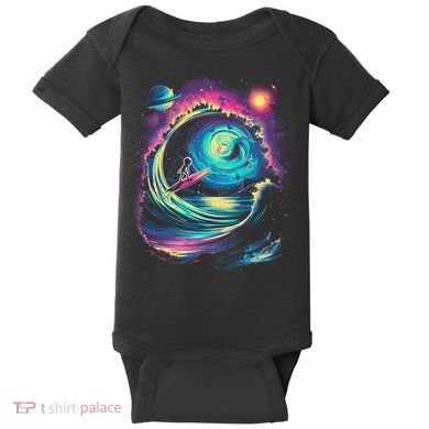 Surfing Outta Space Astronaut Baby Bodysuit