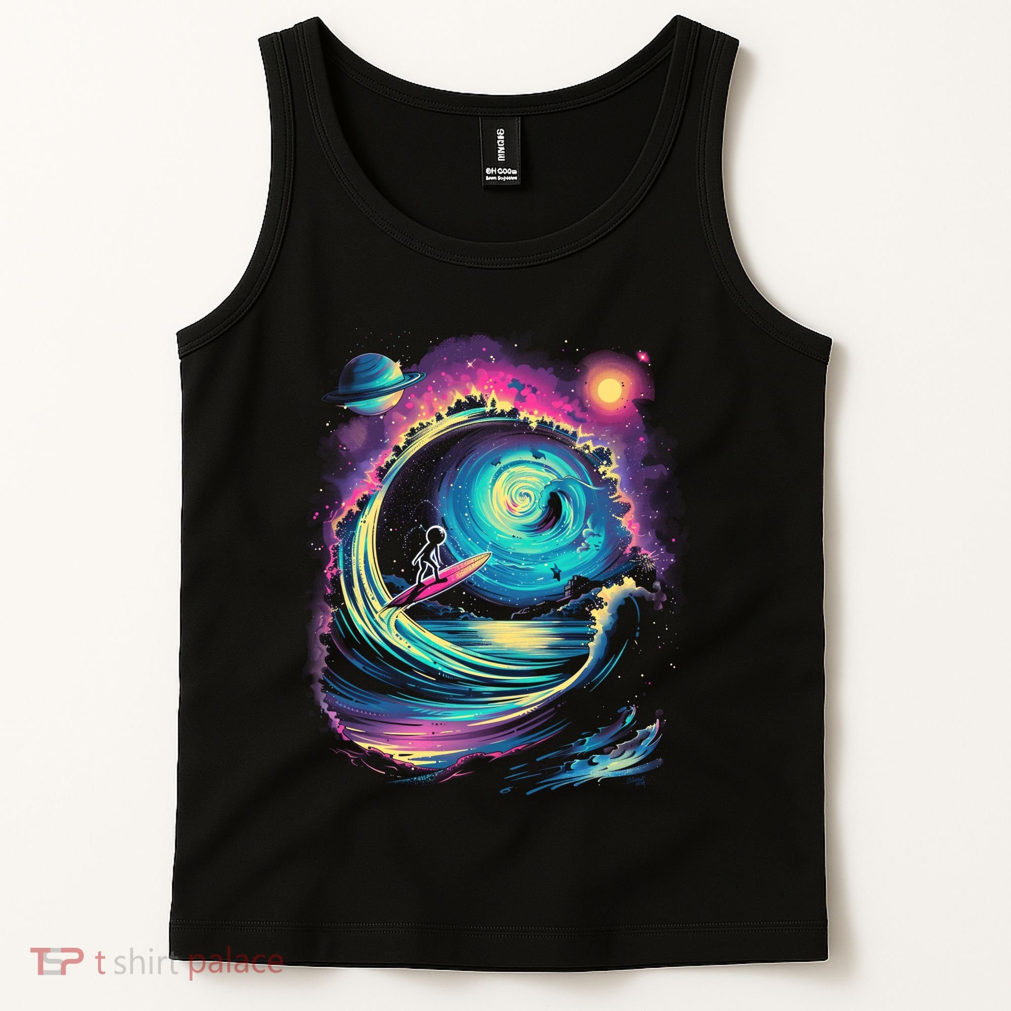 Surfing Outta Space Astronaut Tank Top