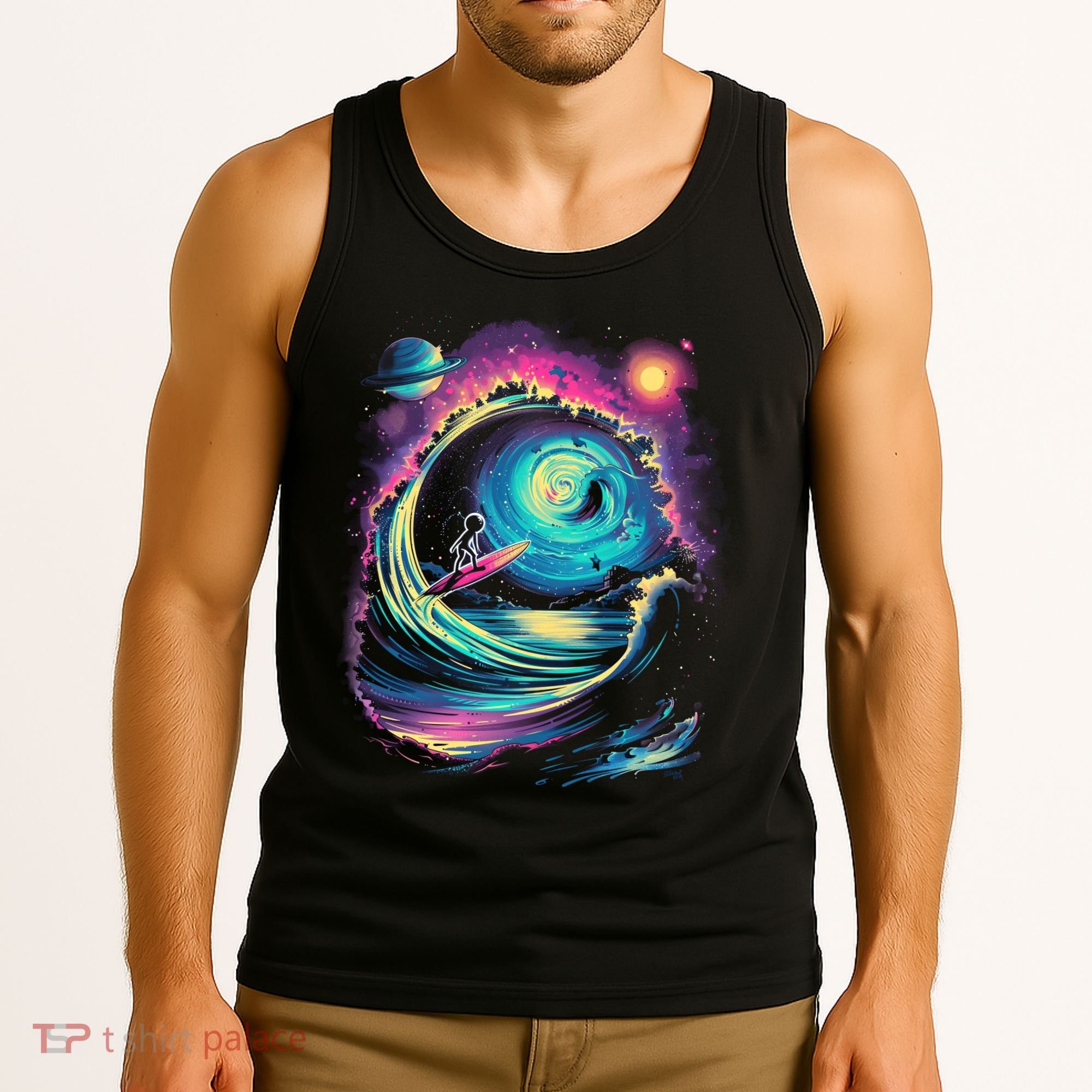Surfing Outta Space Astronaut Tank Top
