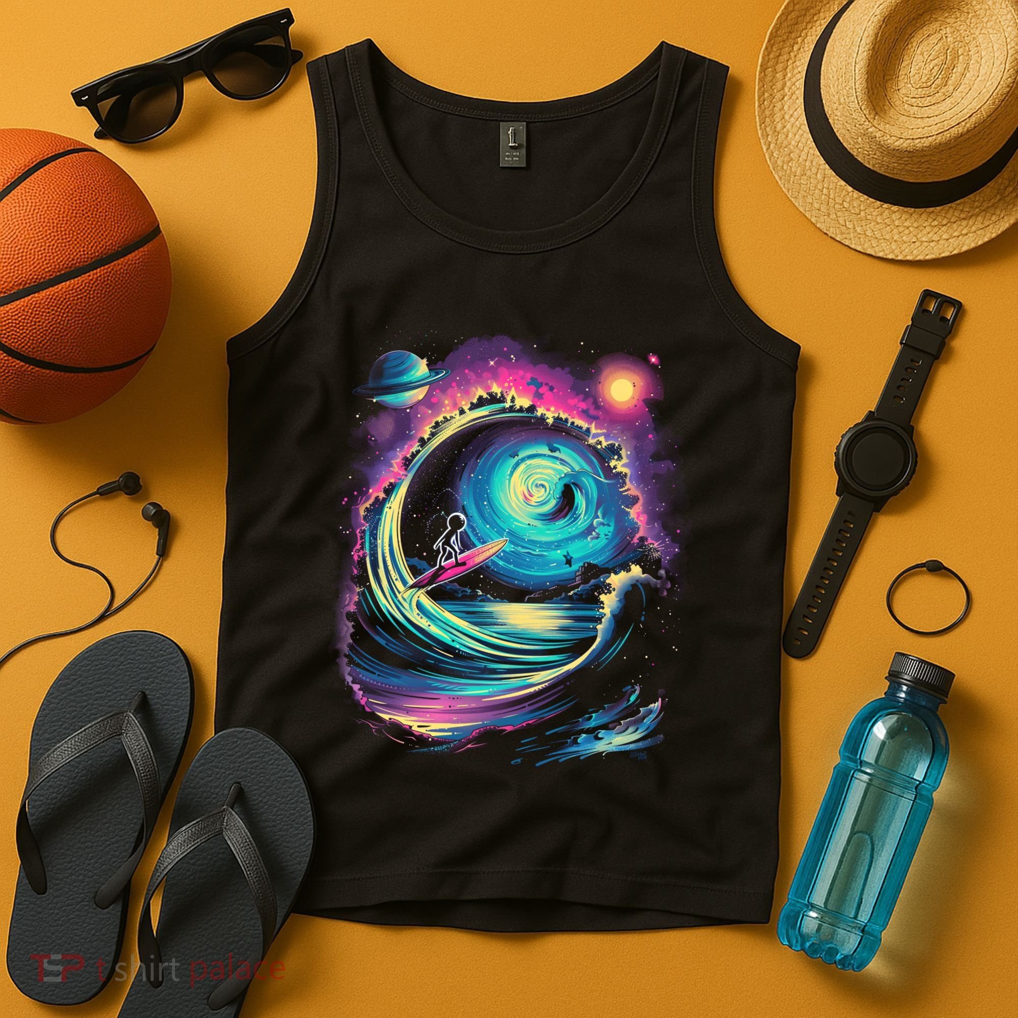 Surfing Outta Space Astronaut Tank Top