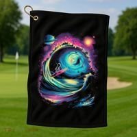Surfing Outta Space Astronaut Golf Towel thumb 1