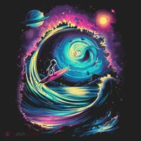 Surfing Outta Space Astronaut Golf Towel thumb 3