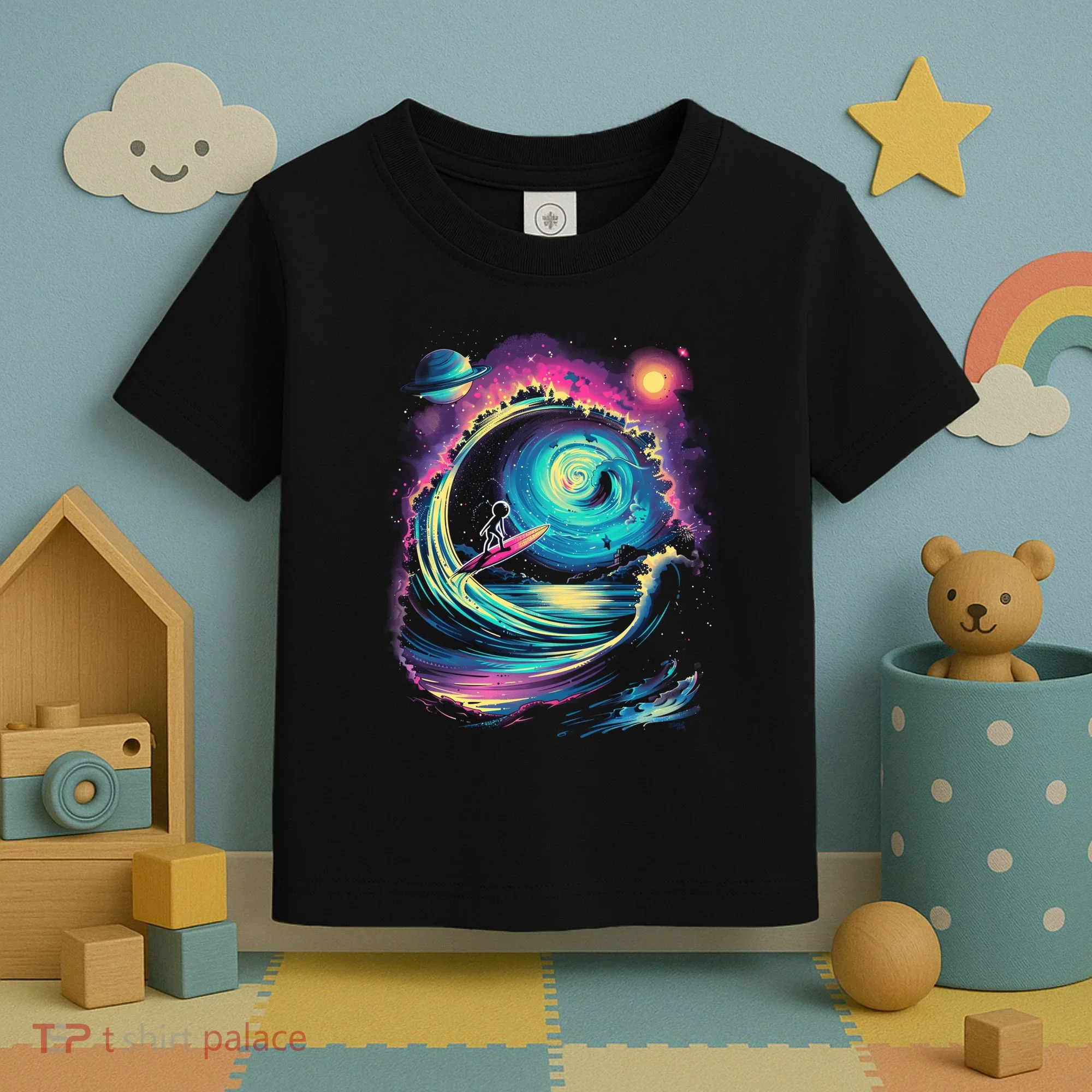 Surfing Outta Space Astronaut Toddler T-Shirt