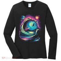 Surfing Outta Space Astronaut Women's Long Sleeve Shirt thumb 0