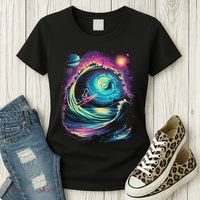 Surfing Outta Space Astronaut Women's T-Shirt thumb 3