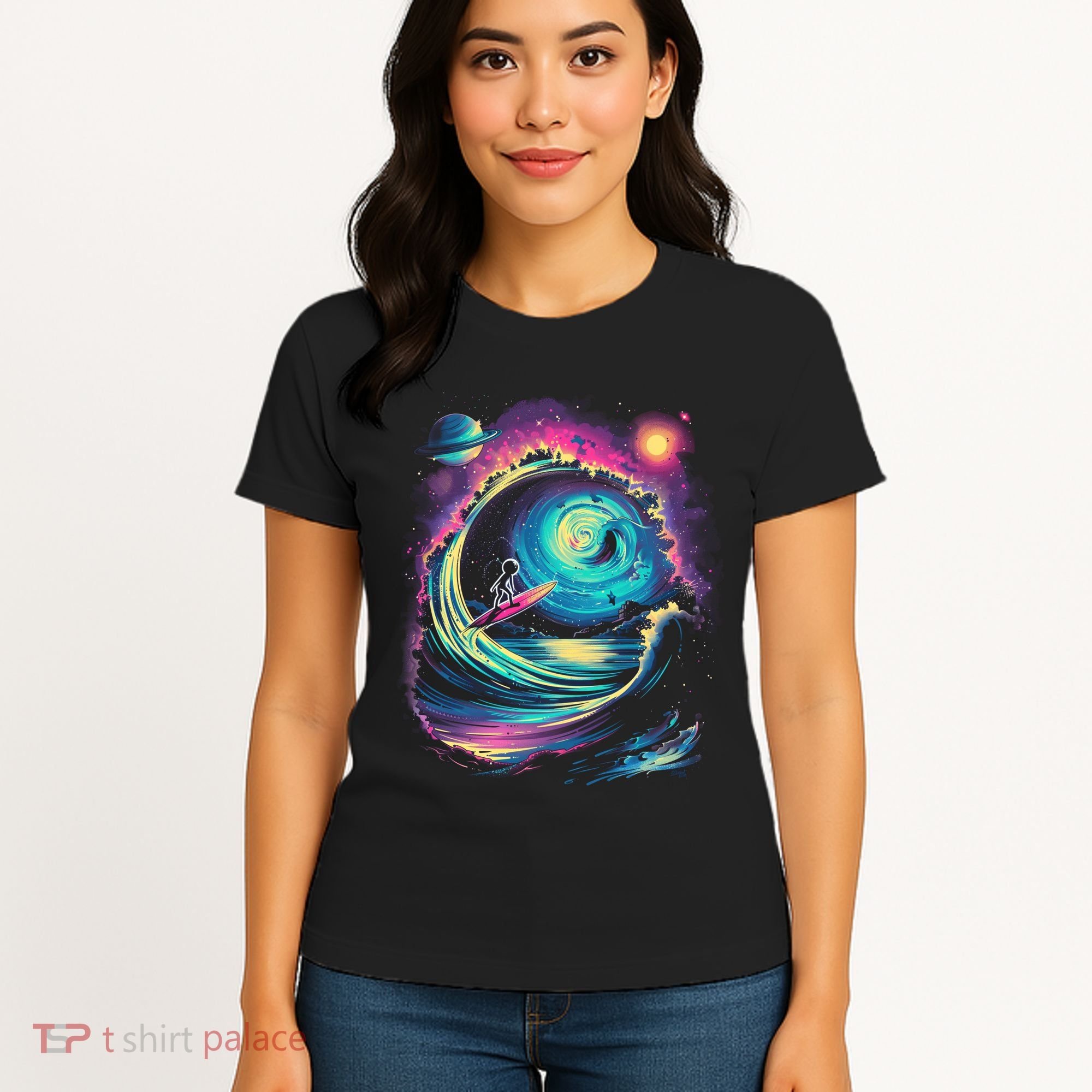 Surfing Outta Space Astronaut Women's T-Shirt