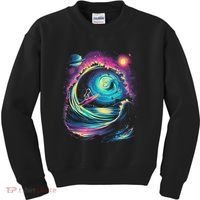 Surfing Outta Space Astronaut Kids Sweatshirt thumb 0