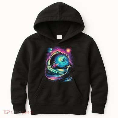 Surfing Outta Space Astronaut Kids Hoodie