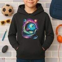 Surfing Outta Space Astronaut Kids Hoodie thumb 2