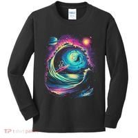 Surfing Outta Space Astronaut Kids Long Sleeve Shirt thumb 0