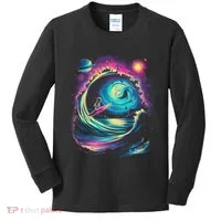 Surfing Outta Space Astronaut Kids Long Sleeve Shirt thumb 0