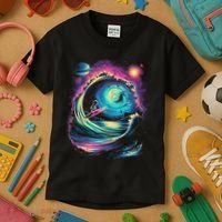Surfing Outta Space Astronaut Kids T-Shirt thumb 3