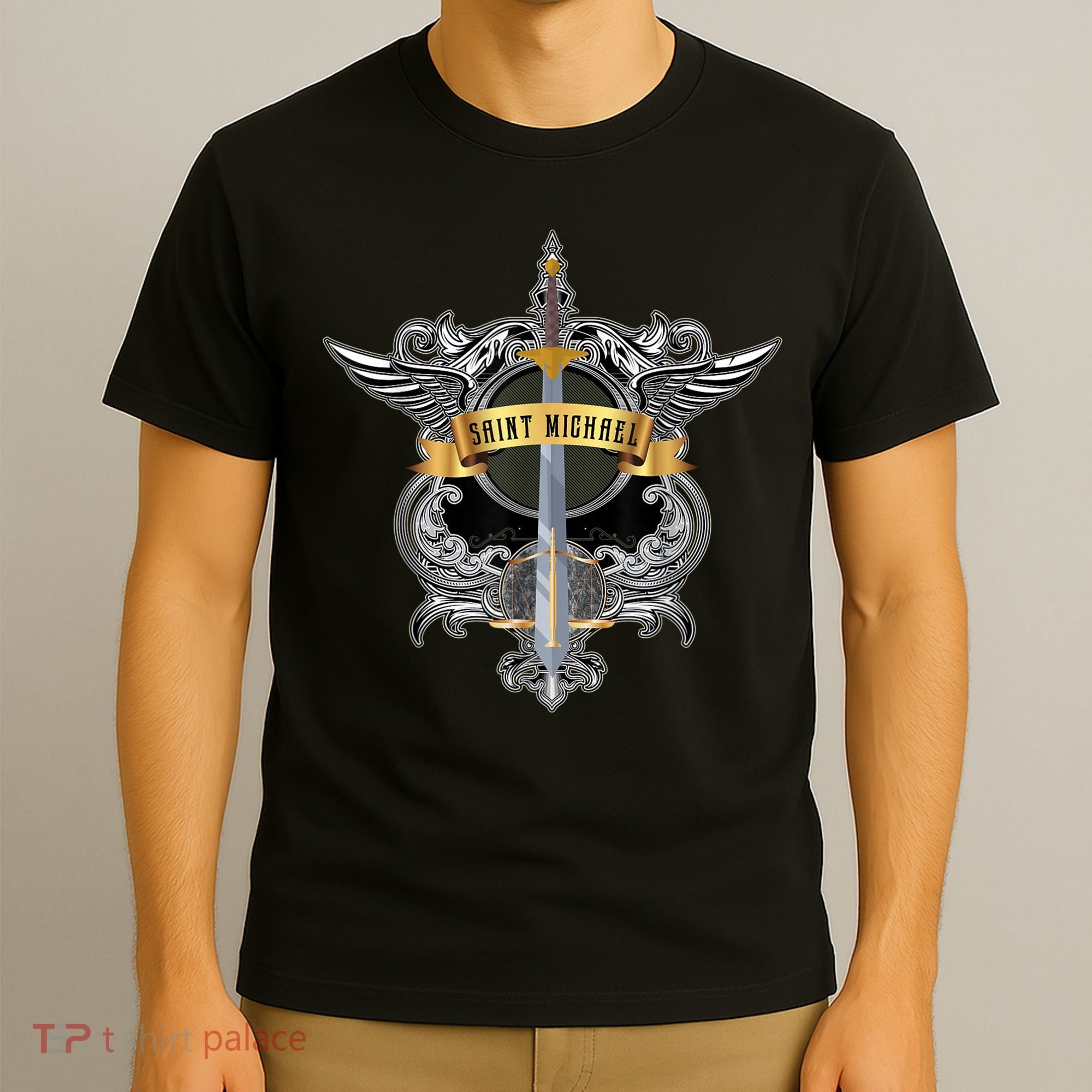Sword Of Saint Michael The Archangel Catholic Men T-Shirt