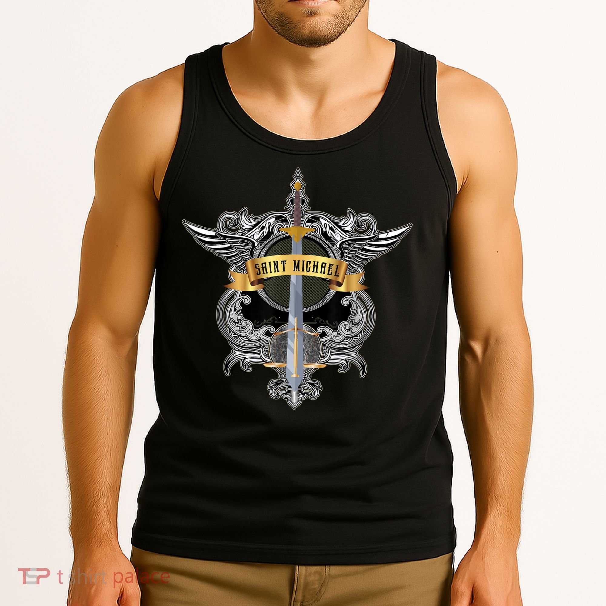 Sword Of Saint Michael The Archangel Catholic Men Tank Top