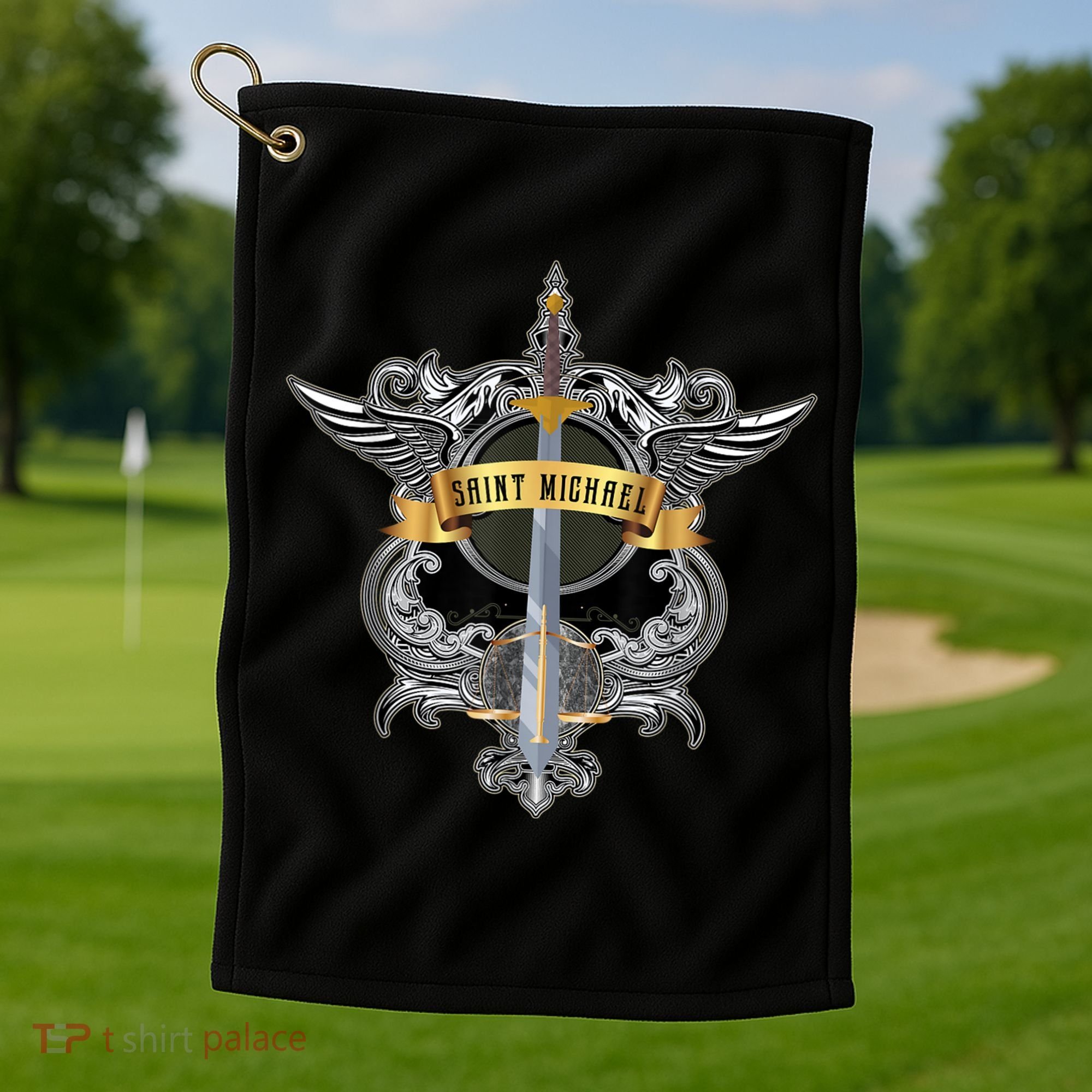 Sword Of Saint Michael The Archangel Catholic Men Golf Towel