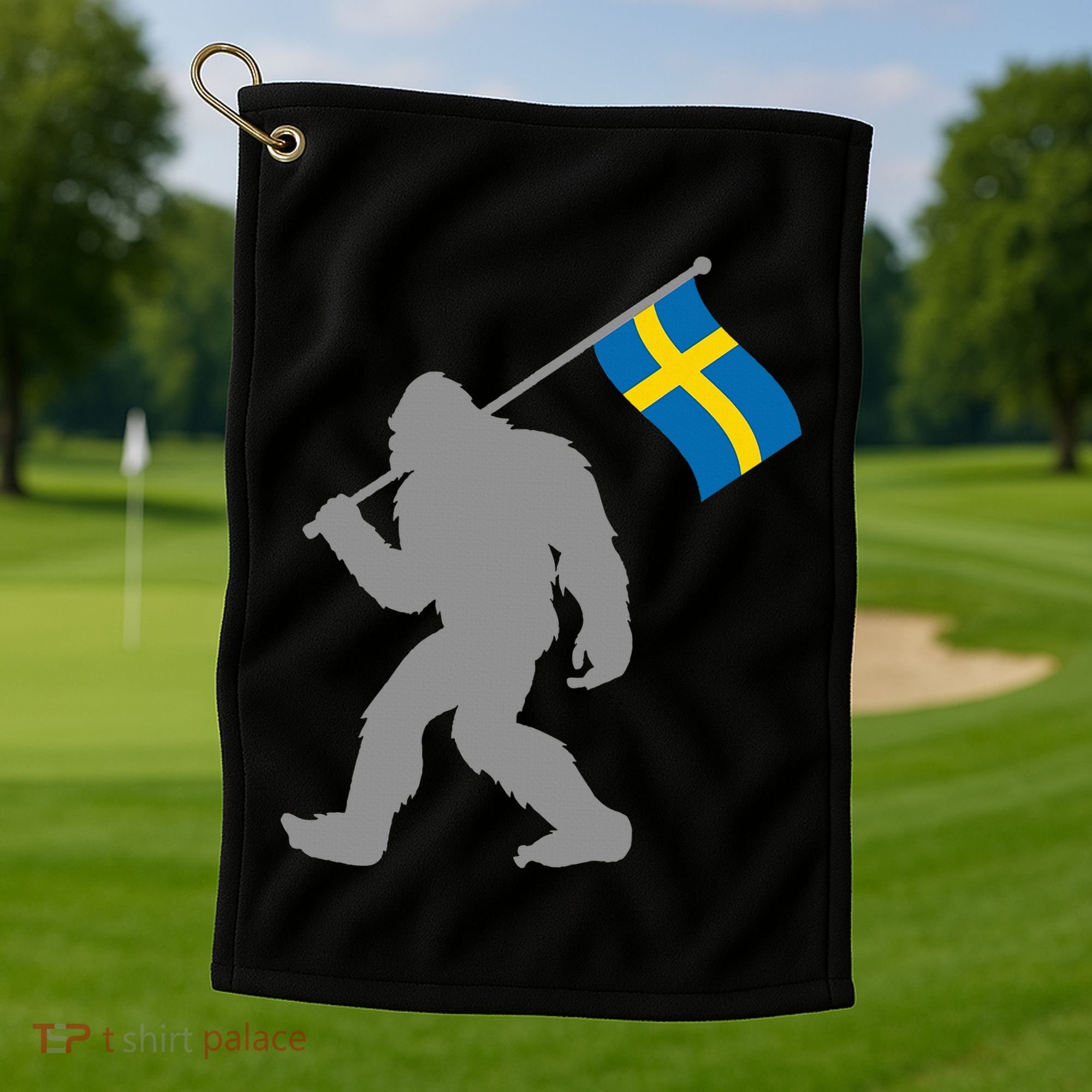 Sverige Or Swedish Flag On Sweden Flag Golf Towel