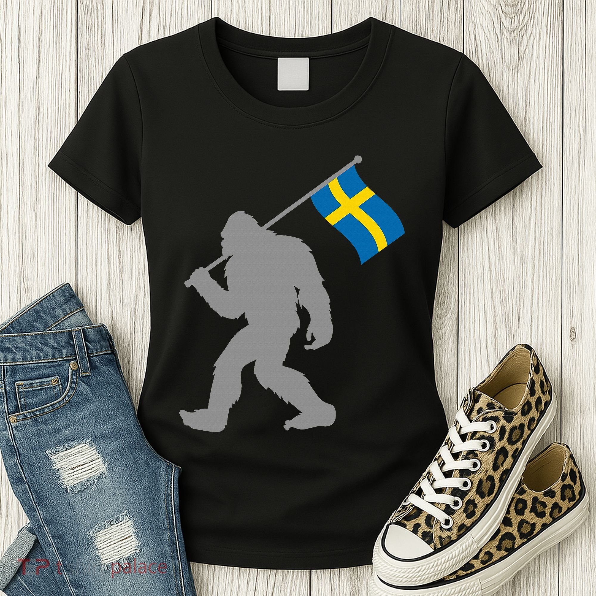 Sverige Or Swedish Flag On Sweden Flag Women's T-Shirt