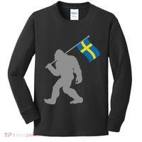 Sverige Or Swedish Flag On Sweden Flag Kids Long Sleeve Shirt thumb 0