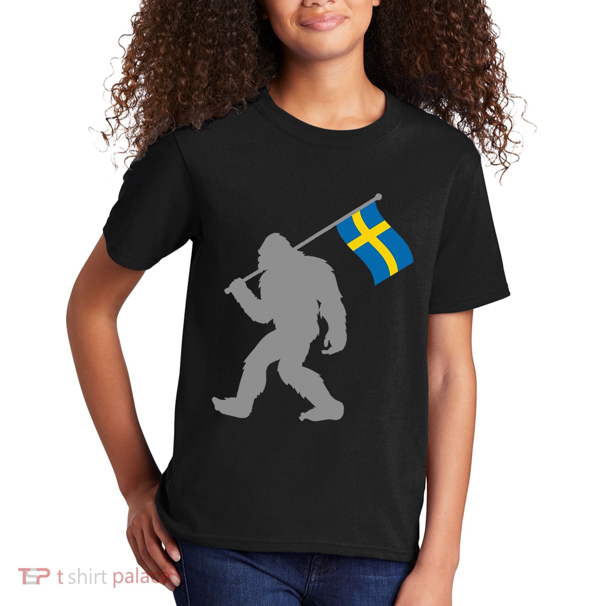 Sverige Or Swedish Flag On Sweden Flag Kids T-Shirt