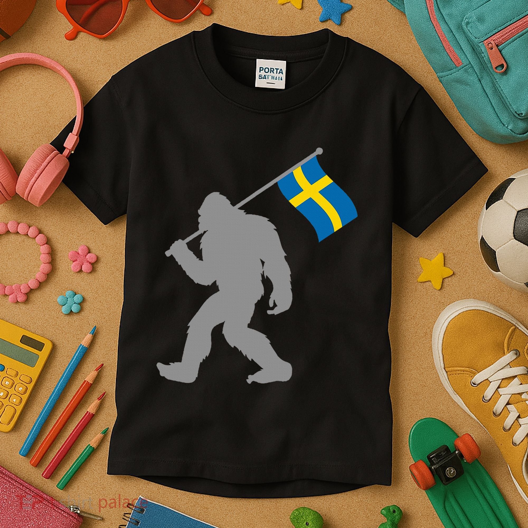 Sverige Or Swedish Flag On Sweden Flag Kids T-Shirt