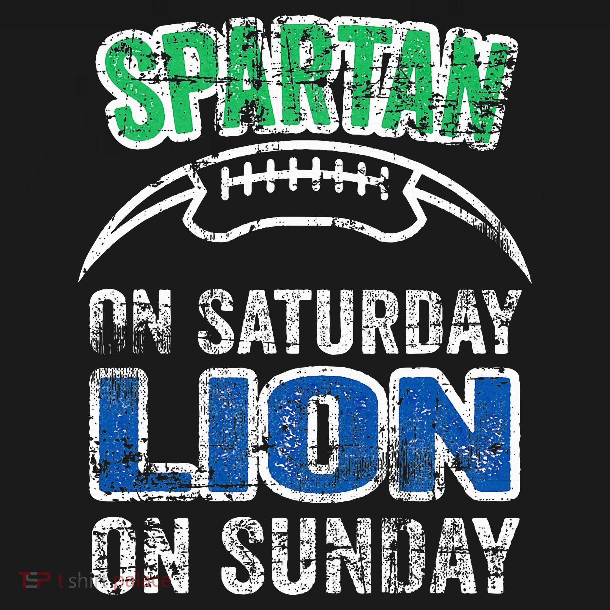 Spartan On Saturday Lion On Sunday Funny Detroit USA-Made Doggie Bandana