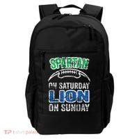 Spartan On Saturday Lion On Sunday Funny Detroit Backpack thumb 0