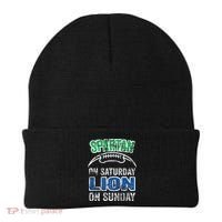 Spartan On Saturday Lion On Sunday Funny Detroit Beanie thumb 0