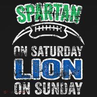 Spartan On Saturday Lion On Sunday Funny Detroit Women's Hoodie thumb 2