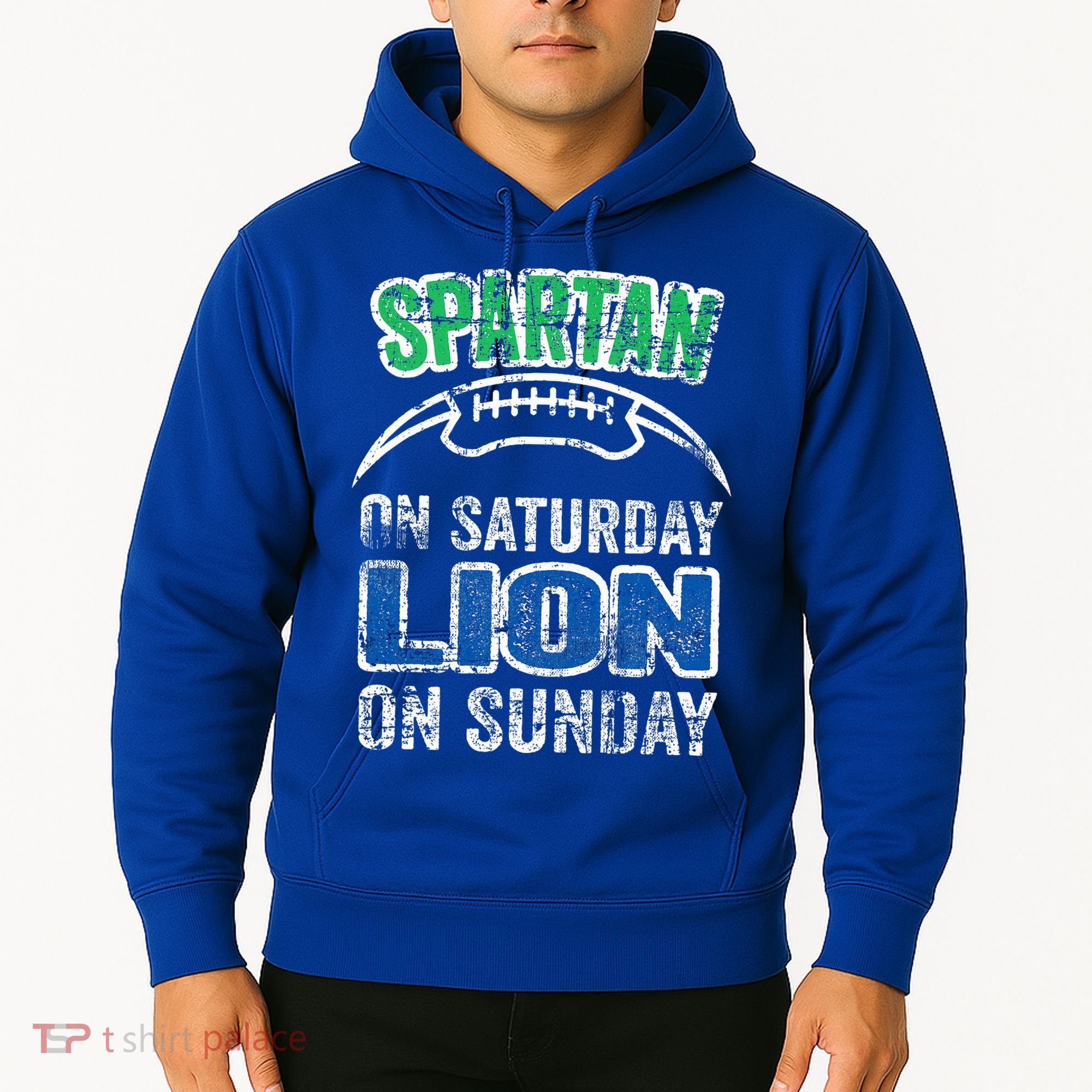 Spartan On Saturday Lion On Sunday Funny Detroit Hoodie
