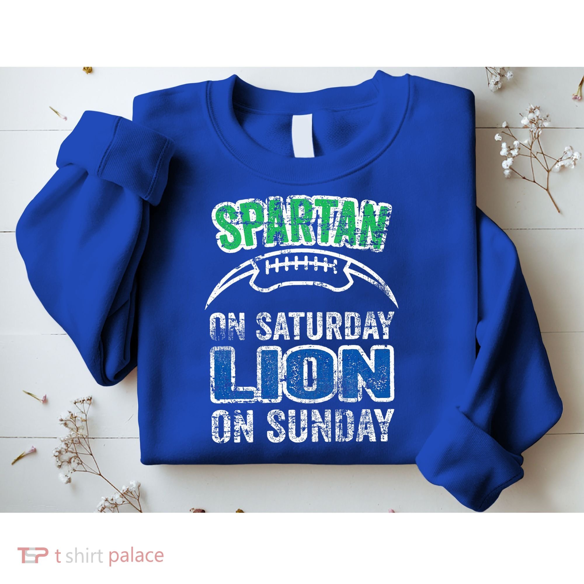 Spartan On Saturday Lion On Sunday Funny Detroit Sweatshirt