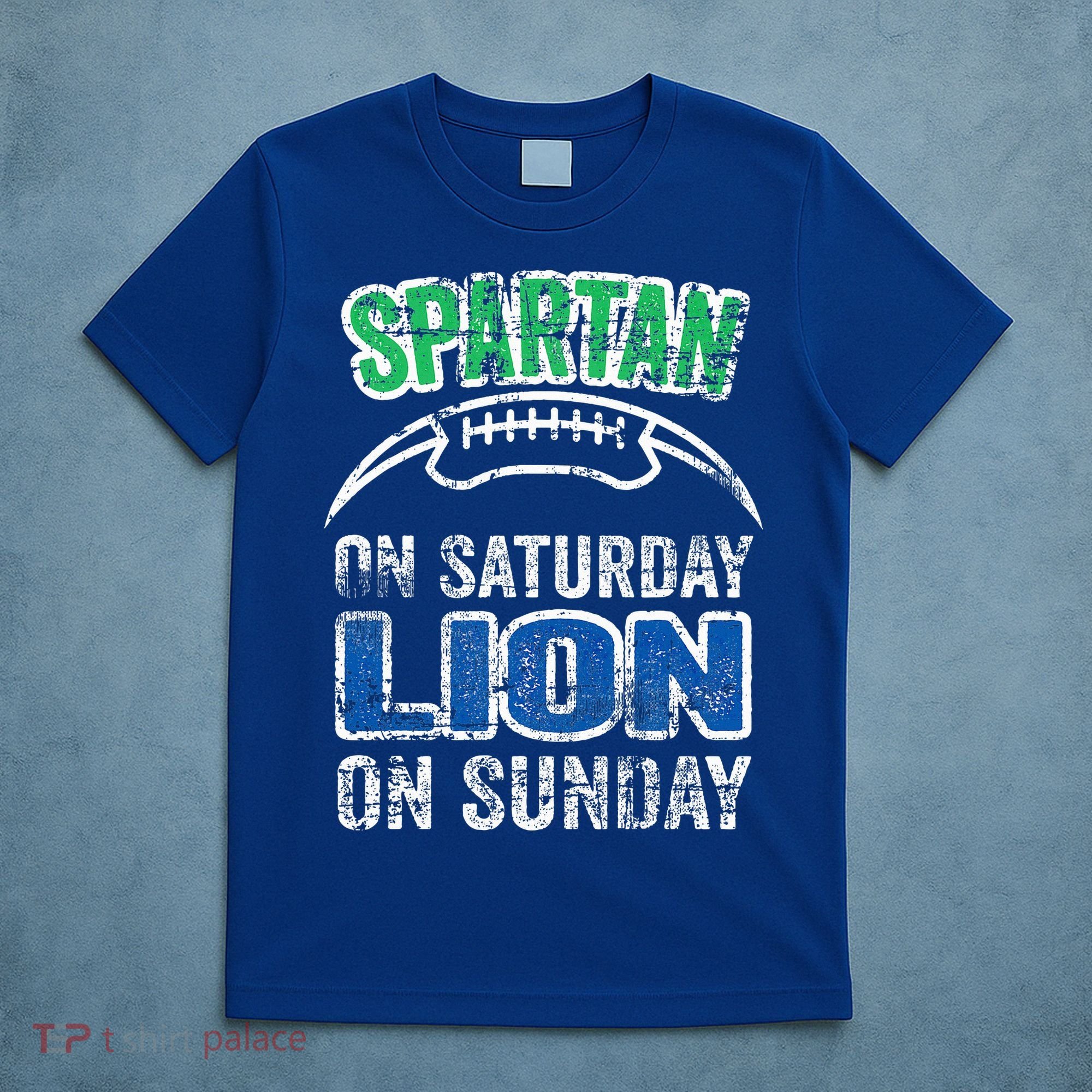 Spartan On Saturday Lion On Sunday Funny Detroit T-Shirt