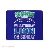 Spartan On Saturday Lion On Sunday Funny Detroit Mousepad thumb 0