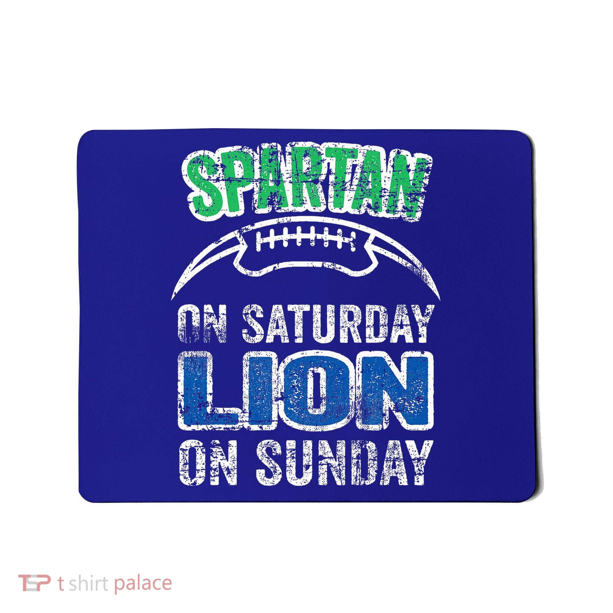 Spartan On Saturday Lion On Sunday Funny Detroit Mousepad