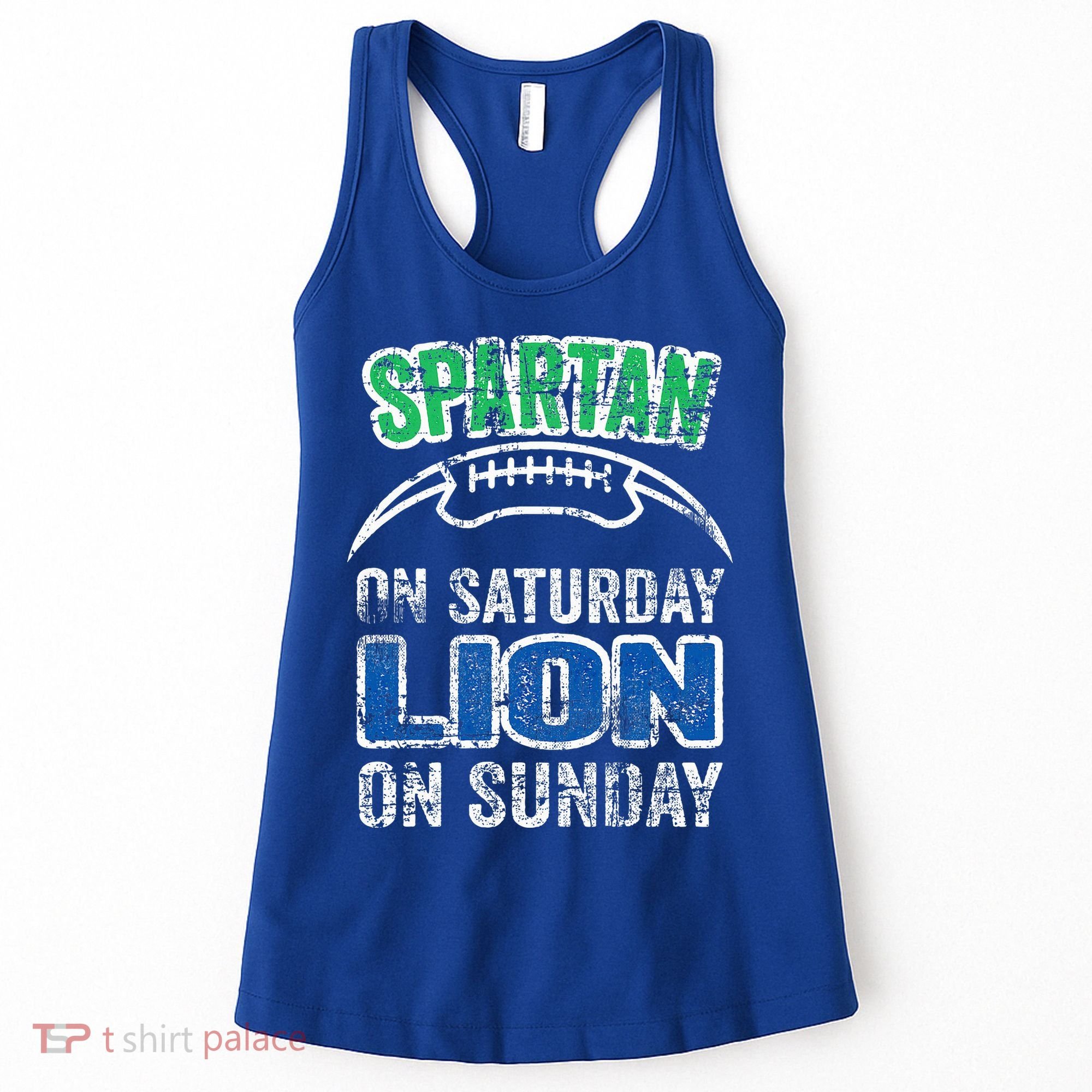 Spartan On Saturday Lion On Sunday Funny Detroit Women's Tank Top