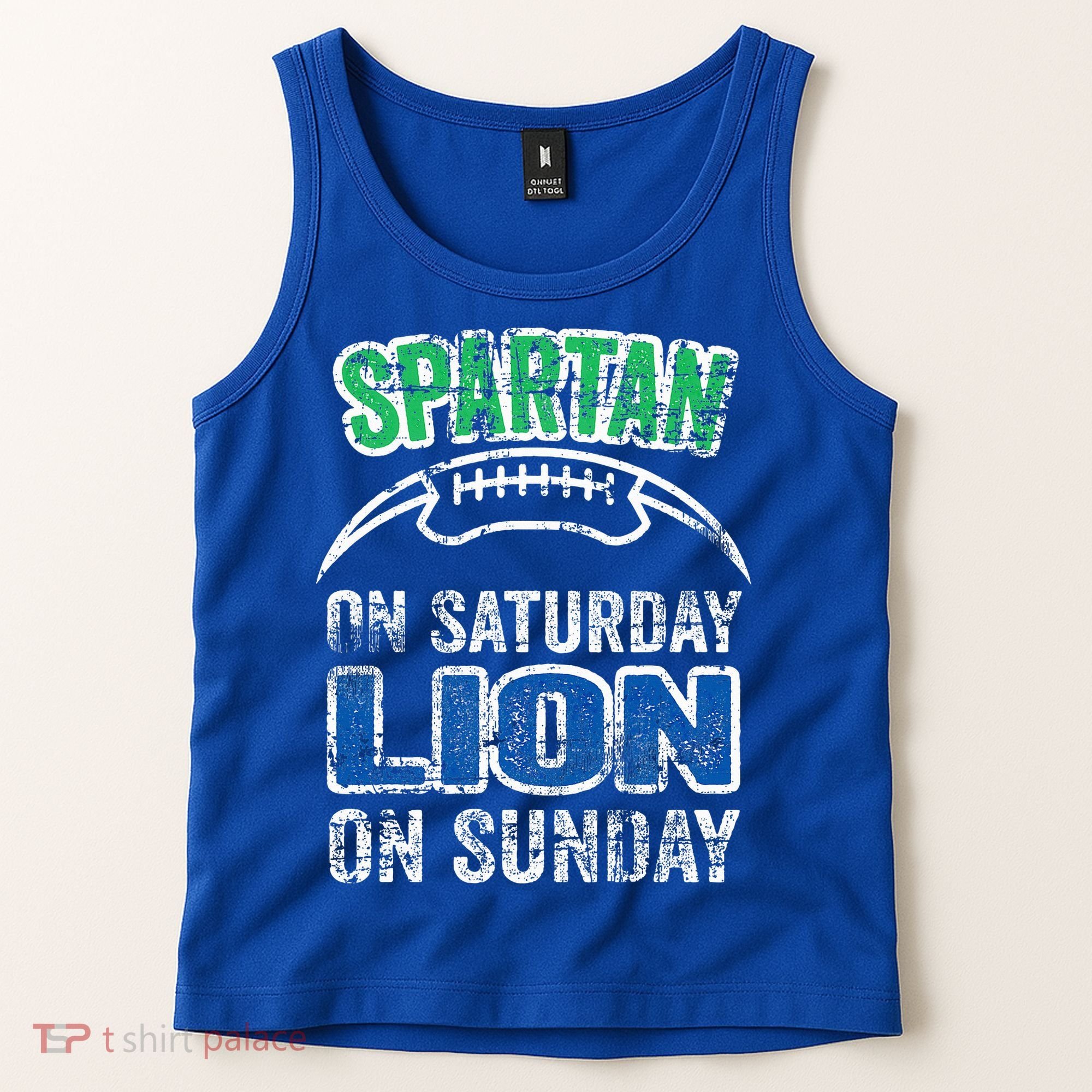 Spartan On Saturday Lion On Sunday Funny Detroit Tank Top