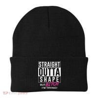 Straight Outta Shape But Bitch I'm Trying Beanie thumb 0