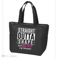 Straight Outta Shape But Bitch I'm Trying Tote Bag thumb 3