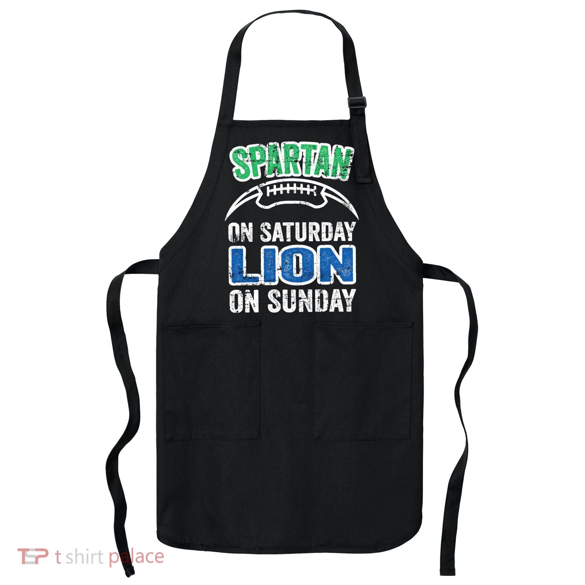 Spartan On Saturday Lion On Sunday Detroit Won Apron