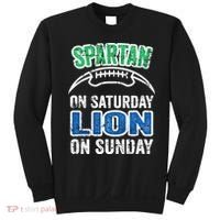 Spartan On Saturday Lion On Sunday Detroit Won Sweatshirt thumb 0