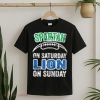 Spartan On Saturday Lion On Sunday Detroit Won T-Shirt thumb 2