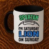 Spartan On Saturday Lion On Sunday Detroit Won Coffee Mug thumb 2