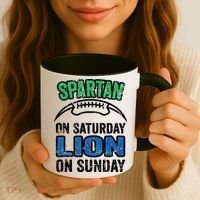 Spartan On Saturday Lion On Sunday Detroit Won Coffee Mug thumb 3