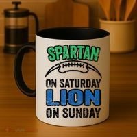 Spartan On Saturday Lion On Sunday Detroit Won Coffee Mug thumb 4