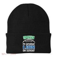 Spartan On Saturday Lion On Sunday Detroit Won Beanie thumb 0