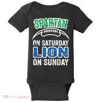 Spartan On Saturday Lion On Sunday Detroit Won Baby Bodysuit thumb 0