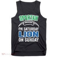 Spartan On Saturday Lion On Sunday Detroit Won Tank Top thumb 0